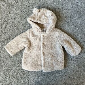 BabyGap teddy bear fleece jacket 3-6 months like new